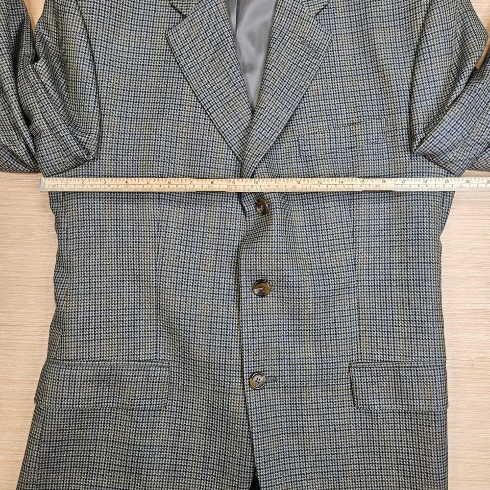 Chaps Ralph Lauren Blazer‎ Mens L Blue Silk Wool Houndstooth Sport Coat Canada